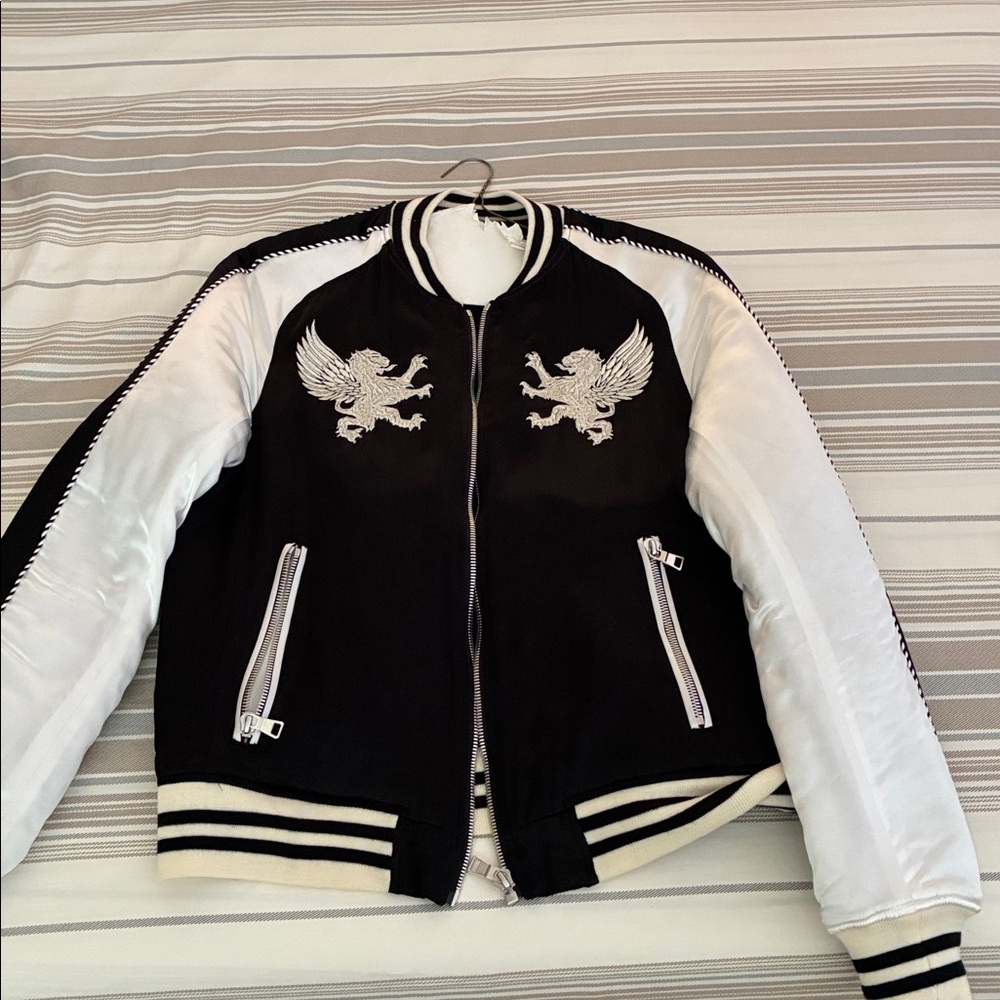 Balmain Paris satin embroidery bomber jacket! Made in Japan . No returns